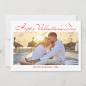 Carte De Correspondance happy valentines jour 3 photos rouge script vacanc (Devant)