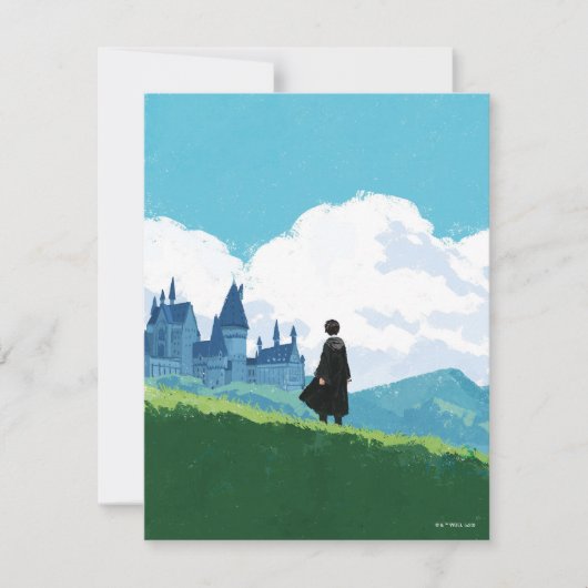 Carte De Correspondance HARRY POTTER™ Dominant le CHÂTEAU de PÈRENOUALE™ (Devant)