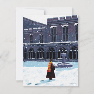 Carte De Correspondance HARRY POTTER™ et Hedwig dans la cour de HOGWARTS™