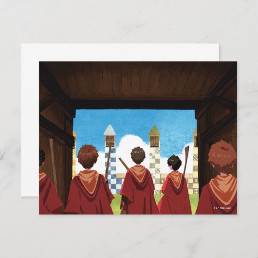 Carte De Correspondance HARRY POTTER™ & GRYFFINDOR™ QUIDDITCH™ Team (Devant / Derrière)