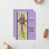 Carte De Correspondance He is Risen Flat Note Card (Devant/Arrière en situation)