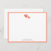 Carte De Correspondance Heart Balloon Nursery Note Card – Personalized (Devant / Derrière)