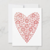 Carte De Correspondance Heart Scandinavian Red White Valentine's Day (Devant)