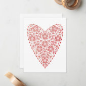 Carte De Correspondance Heart Scandinavian Red White Valentine's Day (Devant/Arrière en situation)