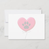 Carte De Correspondance Heart Shaped Balloon Dog Paw Monogram (Dos)