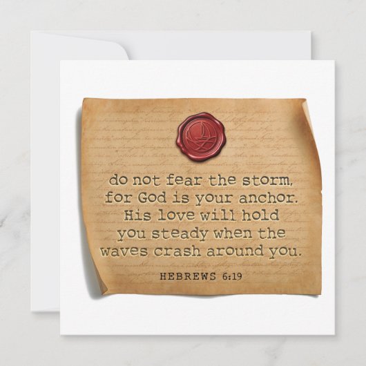 Carte De Correspondance HEBREWS 6:19 - Personalized Notecard (Devant)