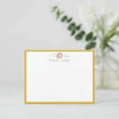 Carte de correspondance hérisson luxe or (Debout devant)