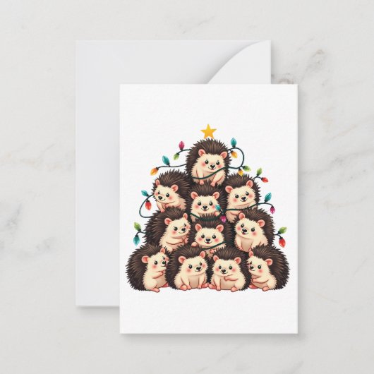 Carte De Correspondance Hérisson Sapin de Noël Joyeux Noël Xmas (Devant)