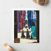Carte De Correspondance Hermione, HARRY POTTER™ & Hagrid dans Diagon Alley (Devant/Arrière en situation)
