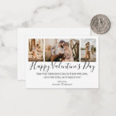 Carte De Correspondance heureuse Sainte-Valentin 3 photos collage chic (Devant/Arrière en situation)