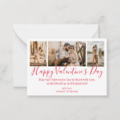 Carte De Correspondance heureuse Sainte-Valentin 3 photos collage chic rou (Devant)