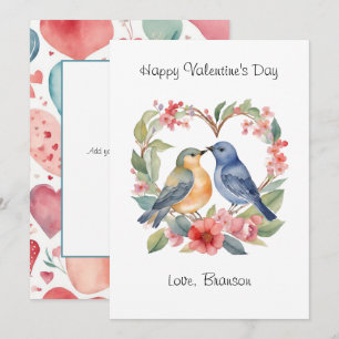 Carte De Correspondance Heureuse Sainte-Valentin Aquarelle Photo Valentine