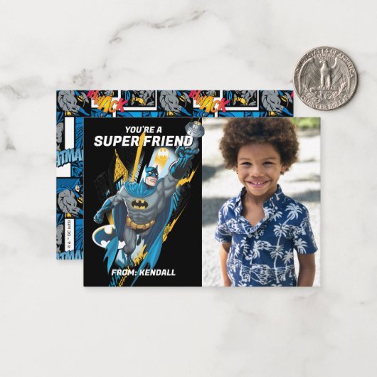 Carte De Correspondance Heureuse Sainte-Valentin Batman (Devant/Arrière en situation)