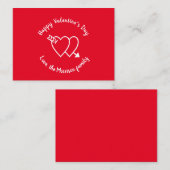 Carte De Correspondance Heureuse Sainte-Valentin coeur rouge script person (Devant / Derrière)