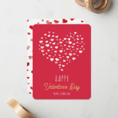 Carte De Correspondance Heureuse Sainte-Valentin des Coeurs blancs mignons (Devant/Arrière en situation)