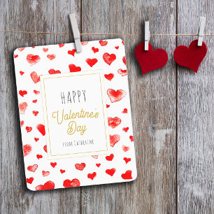 Carte De Correspondance Heureuse Sainte-Valentin des Coeurs rouges mignons