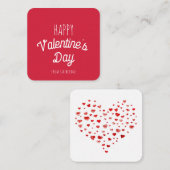 Carte De Correspondance Heureuse Sainte-Valentin des Coeurs rouges mignons (Devant / Derrière)
