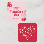 Carte De Correspondance Heureuse Sainte-Valentin des Coeurs rouges roses m (Devant / Derrière)