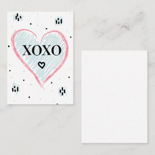 Carte De Correspondance Heureuse Sainte-Valentin | Embrous et baisers (Devant / Derrière)