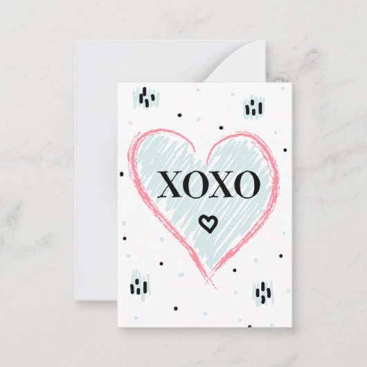 Carte De Correspondance Heureuse Sainte-Valentin | Embrous et baisers (Devant)