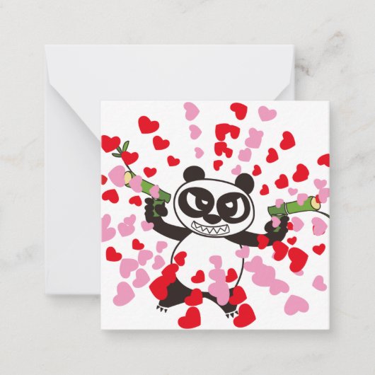 Carte De Correspondance Heureuse Sainte-Valentin FacePanda (Devant)