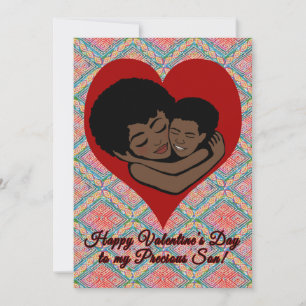 Carte De Correspondance Heureuse Sainte-Valentin Fils afro-américains