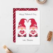 Carte De Correspondance Heureuse Sainte-Valentin Retro Gnome Photo de vaca (Devant/Arrière en situation)