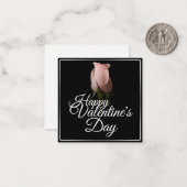 Carte De Correspondance Heureuse Sainte-Valentin rose (Devant/Arrière en situation)