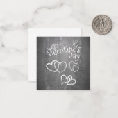 Carte De Correspondance Heureuse Sainte-Valentin sur un tableau à craie (Devant/Arrière en situation)
