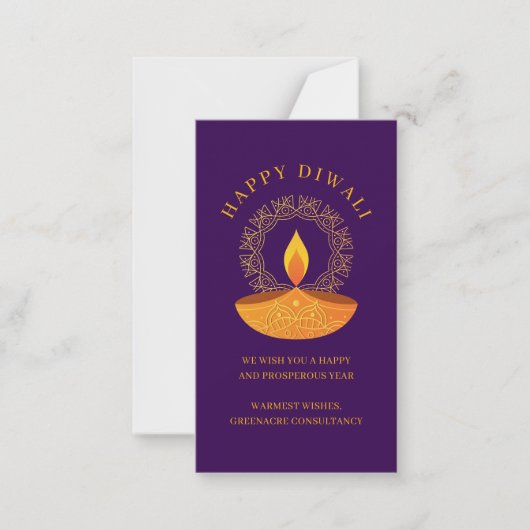 Carte De Correspondance Heureux client Diwali (Devant)