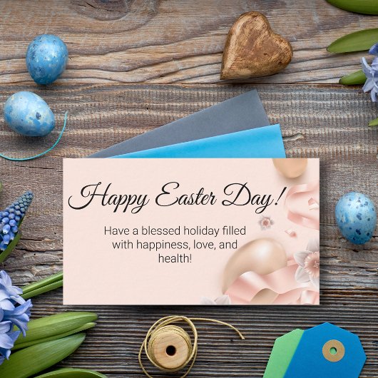 Carte De Correspondance heureux jour de Pâques oeufs d'or arrière - plan r