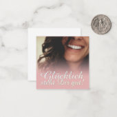 Carte De Correspondance Heureux te va bien ! - Rosé (Devant/Arrière en situation)