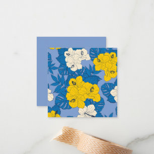 Carte De Correspondance Hibiscus fleurs et feuilles