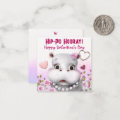 Carte De Correspondance Hippo dans Perles Rose Floral classe Amour (Devant/Arrière en situation)