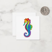 Carte De Correspondance Hippocampe polygonal arc-en-ciel (Devant/Arrière en situation)