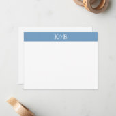 Carte De Correspondance His & Hers Initials Banded Stationery (Devant/Arrière en situation)