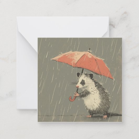 Carte De Correspondance Histoire Raindrops : Unleash Opossum Imagination (Devant)
