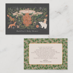 Carte De Correspondance Hiver Foliing Marine Baby shower Merci
