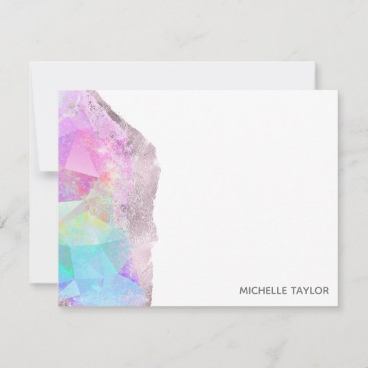Carte De Correspondance Holographe Opal Iridescente Simple Moderne (Devant)