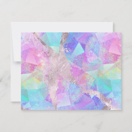 Carte De Correspondance Holographe Opal Iridescente Simple Moderne (Dos)