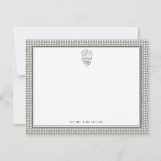 Carte De Correspondance Homme barbu Boho Chic (Devant)
