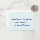 Carte De Correspondance Hommes Stupides À Connaître Jane Austen Citation (Devant/Arrière en situation)