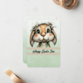 Carte De Correspondance Hoppy Easter Son Bunny Head (Devant/Arrière en situation)