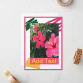 Carte De Correspondance Hot Pink Hibiscus (Devant/Arrière en situation)