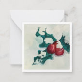 Carte De Correspondance Houx dans la neige (Devant)