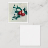 Carte De Correspondance Houx dans la neige (Devant / Derrière)