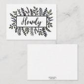 Carte De Correspondance Howdy Peint à la main (Devant / Derrière)