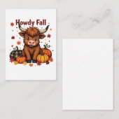 Carte De Correspondance Howdy Y'all Automne Automne Moo Vache Citrouille (Devant / Derrière)