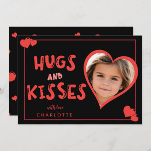 Carte De Correspondance Hugs and Kisses Valentine's Day Photo personnalisé