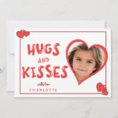Carte De Correspondance Hugs and Kisses Valentine's Day Photo personnalisé (Devant)